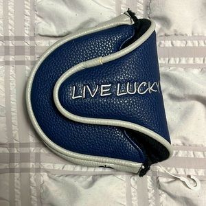 Black Clover mallet putter cover. Golf